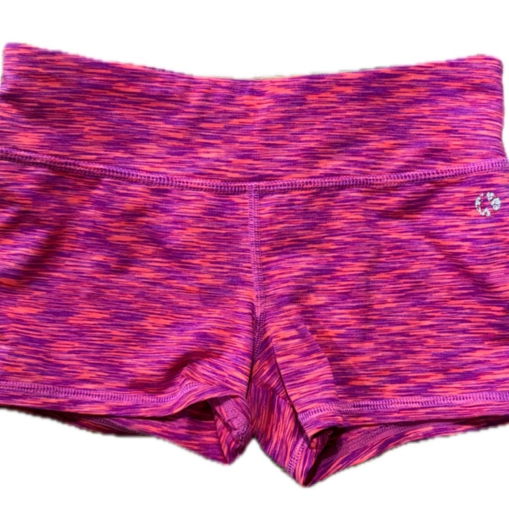 Xersion Kids Pink and Orange Patterned Spandex Shorts